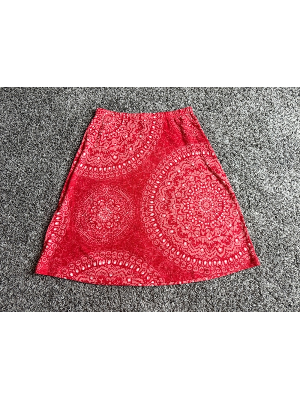 Tommy Bahama 100% Linen Mandala Print A-Line Elastic Waistband Skirt Size XS